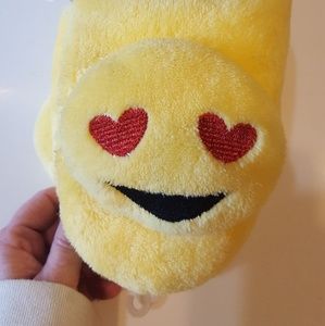 Emoji yellow slippers Sz M